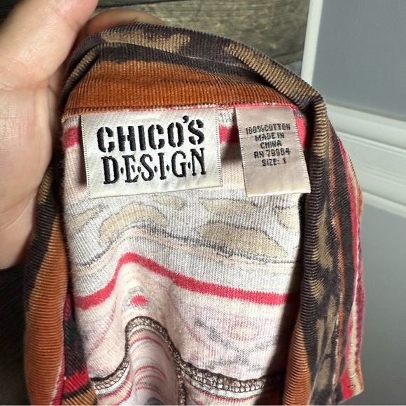 Chicos Design Corduroy Shirt Size 1 Medium 90s South Western Aztec Chic Boho - Picture 7 of 9